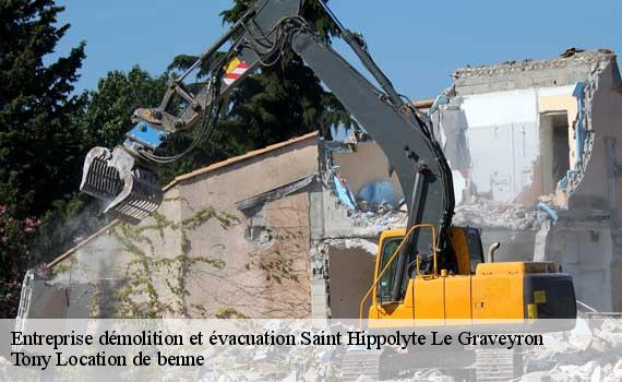 Entreprise démolition et évacuation saint-hippolyte-le-graveyron-84330 Tony Location de benne