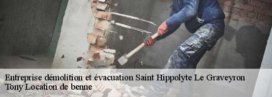 Entreprise démolition et évacuation saint-hippolyte-le-graveyron-84330 Tony Location de benne